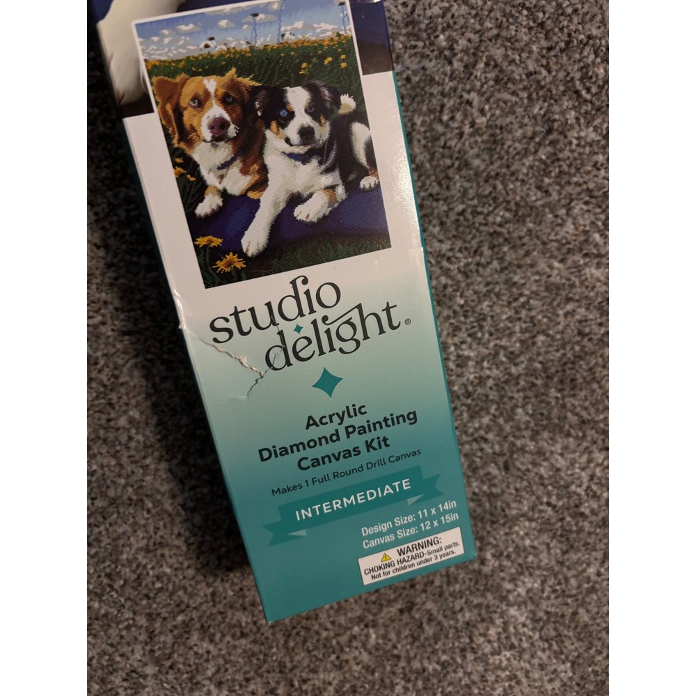 Studio Delight Diamond Painting Kit Unisex 11x14 Dogs Multi-Color Round Drill